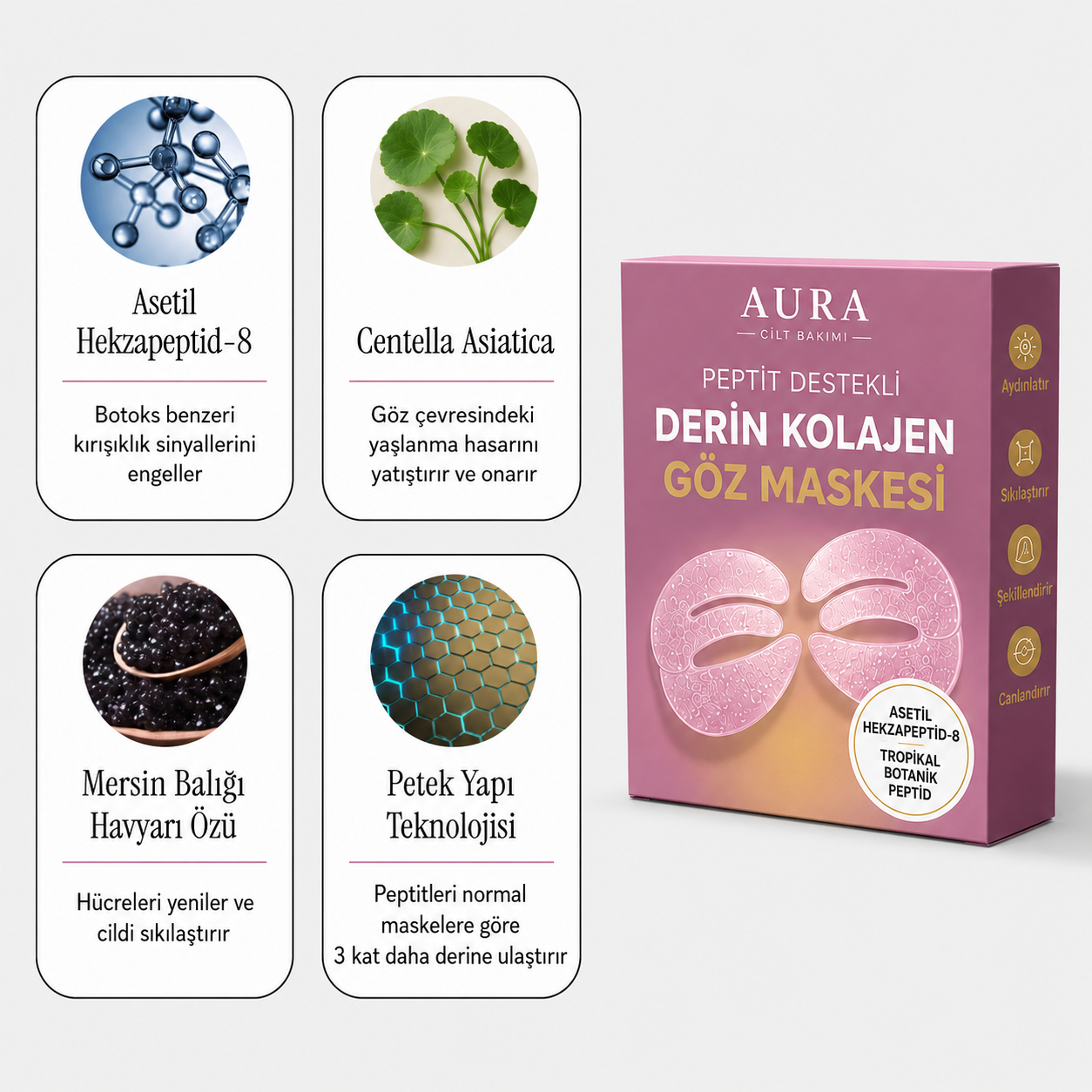 Peptit Bazlı Derin Kolajen Göz 360° Maske™